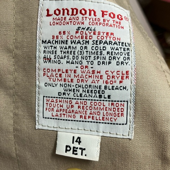 London Fog “Thinsulate” Women’s Trench Coat, 14 P, Khaki, Removable Liner - Picture 12 of 13